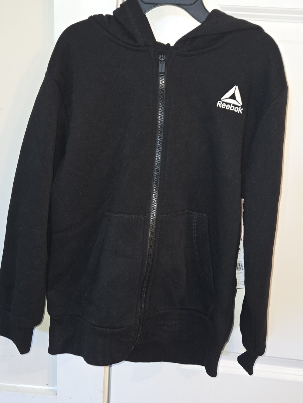 Reebok Black Kids Zip Hoodie with Logo